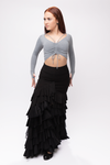 Manuela Ruffle Mesh Skirt | Black
